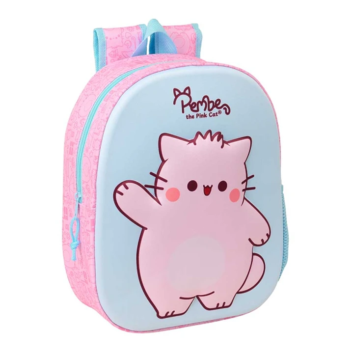 Safta Pembe Mochila 3D - Portabotellas - Hombreras Acolchadas - Asa de Mano Superior - 27x33x10cm - Color Rosa Pastel 1