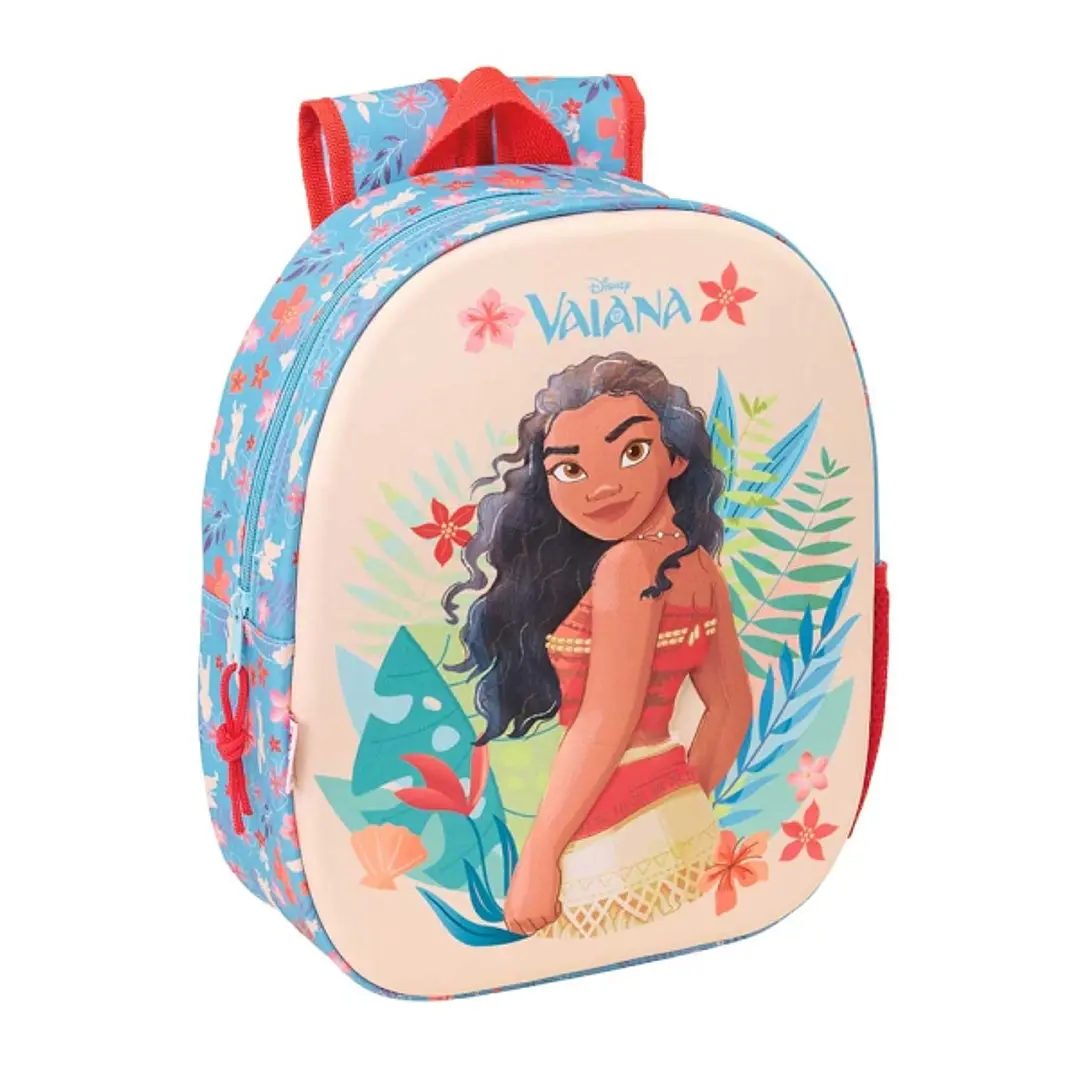 Safta Vaiana Mochila 3D - Portabotellas - Hombreras Acolchadas - Asa de Mano Superior - 27x33x10cm - Color Azul 1