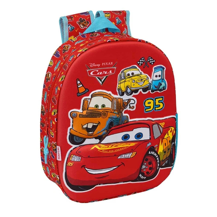 Safta Cars Mochila 3D - Portabotellas - Hombreras Acolchadas - Asa de Mano Superior - 27x33x10cm - Color Rojo 1