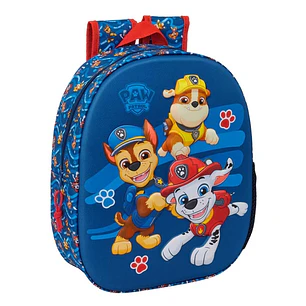 Safta Paw Patrol Mochila 3D - Portabotellas - Hombreras Acolchadas - Asa de Mano Superior - 27x33x10cm - Color Azul Oscuro