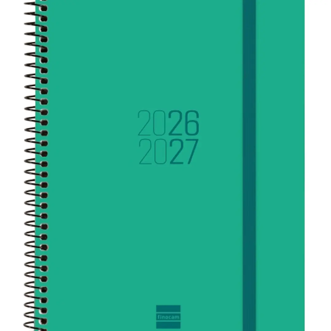 Finocam Espir Agenda Escolar 26/27 - Semana Vista Horizontal - Formato E10 - 155x212mm - Tapas de Polipropileno - Papel de 80g/m2 - Espiral Metalica - 1