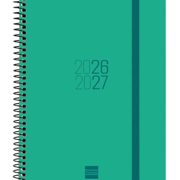 Finocam Espir Agenda Escolar 26/27 - Semana Vista Horizontal - Formato E10 - 155x212mm - Tapas de Polipropileno - Papel de 80g/m2 - Espiral Metalica - 1
