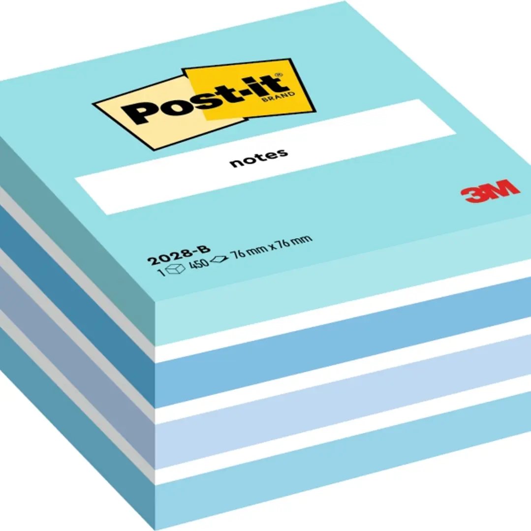 Post-It Cubo de 450 Notas Adhesivas Reposicionables - Forma Cuadrada - 76x76mm - Colores Surtidos 1