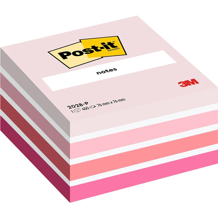 Post-It Cubo de 450 Notas Adhesivas Reposicionables - Forma Cuadrada - 76x76mm - Colores Surtidos 1