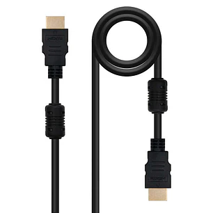 Nanocable Cable HDMI v1.4 con Ferrita Macho a HDMI v1.4 con Ferrita Macho 5m - Alta Velocidad - Color Negro