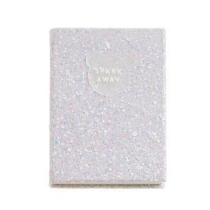 Miquel Rius Back2Fun Cuaderno Encolado con Cubierta de Purpurina Blanco y Patch de Silicona - 96 Hojas Punteadas de Papel 100 g/m2