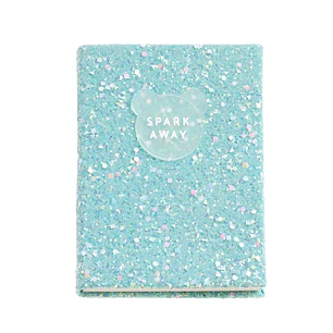 Miquel Rius Back2Fun Cuaderno Encolado con Cubierta de Purpurina Azul y Patch de Silicona - 96 Hojas Lisas de Papel 100 g/m2