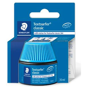 Staedtler Bote de Tinta para Recarga Marcador Textsurfer 364 - Capacidad 30ml - Color Azul