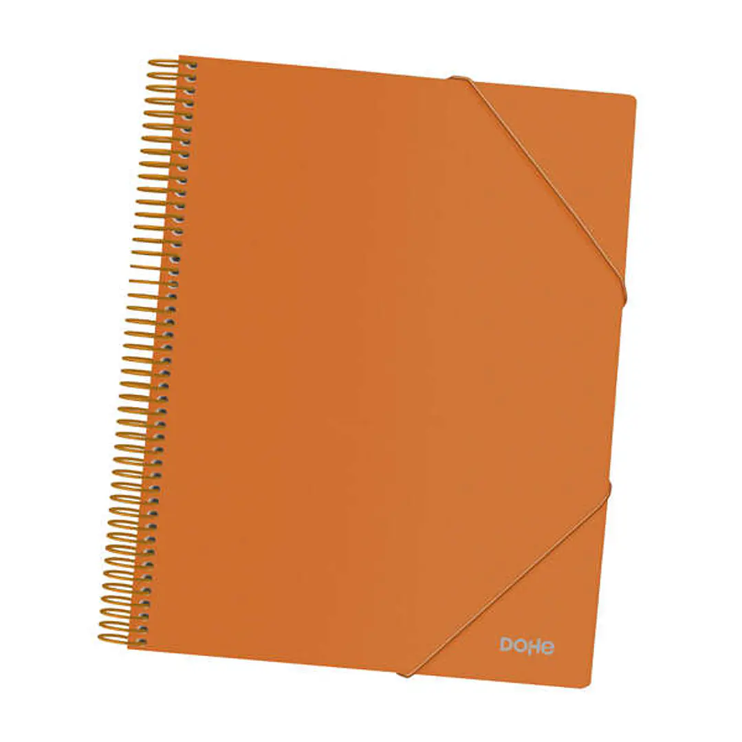 Dohe Carpeta con 40 Fundas Tamaño A4 - Tapa de Polipropileno Opaco de 800 Micras - Fundas Transparentes de 80 Micras - Espiral de Plastico de Color -  1