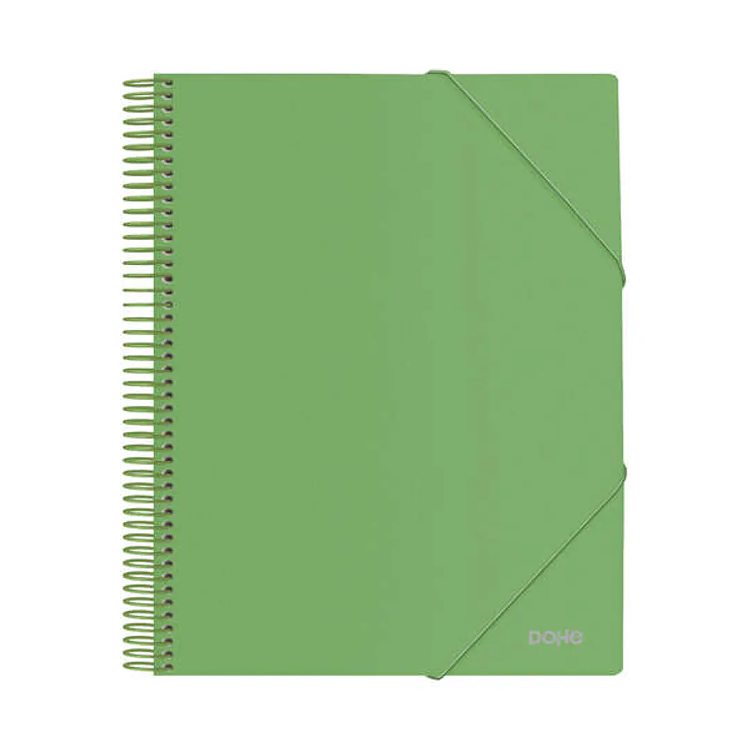 Dohe Carpeta con 40 Fundas Tamaño A4 - Tapa de Polipropileno Opaco de 800 Micras - Fundas Transparentes de 80 Micras - Espiral de Plastico de Color -  1