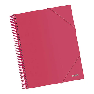 Dohe Carpeta con 40 Fundas Tamaño A4 - Tapa de Polipropileno Opaco de 800 Micras - Fundas Transparentes de 80 Micras - Espiral de Plastico de Color - 