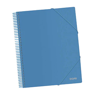 Dohe Carpeta con 40 Fundas Tamaño A4 - Tapa de Polipropileno Opaco de 800 Micras - Fundas Transparentes de 80 Micras - Espiral de Plastico Colorido - 