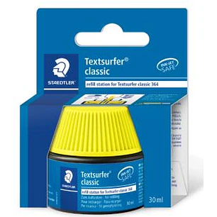 Staedtler Bote de Tinta para Recarga Marcador Textsurfer 364 - Capacidad 30ml - Color Amarillo