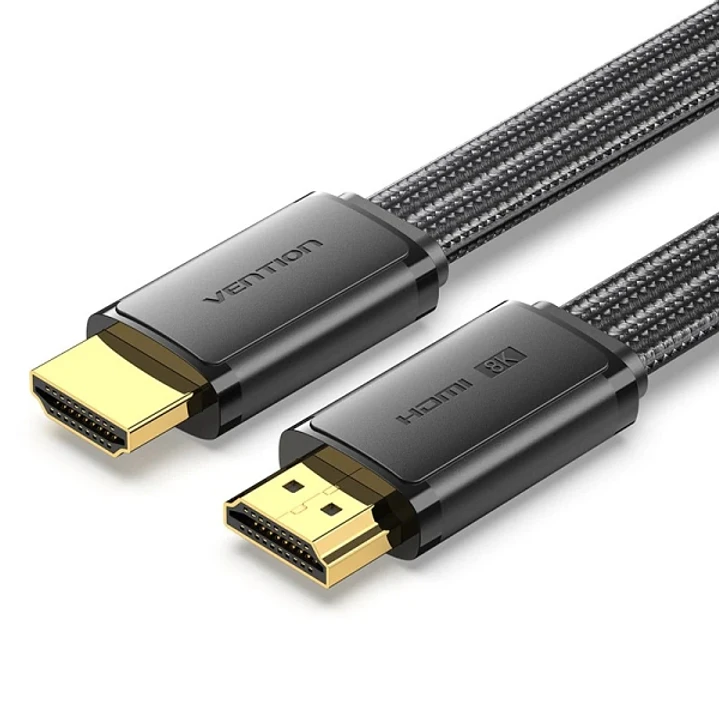 Vention Cable HDMI 2.1 Plano - Resolucion 8K - eARC - Longitud 2m - Conectores Chapados en Oro - HDR Dinamico - Tasa de Refresco Variable - Chaqueta T 1