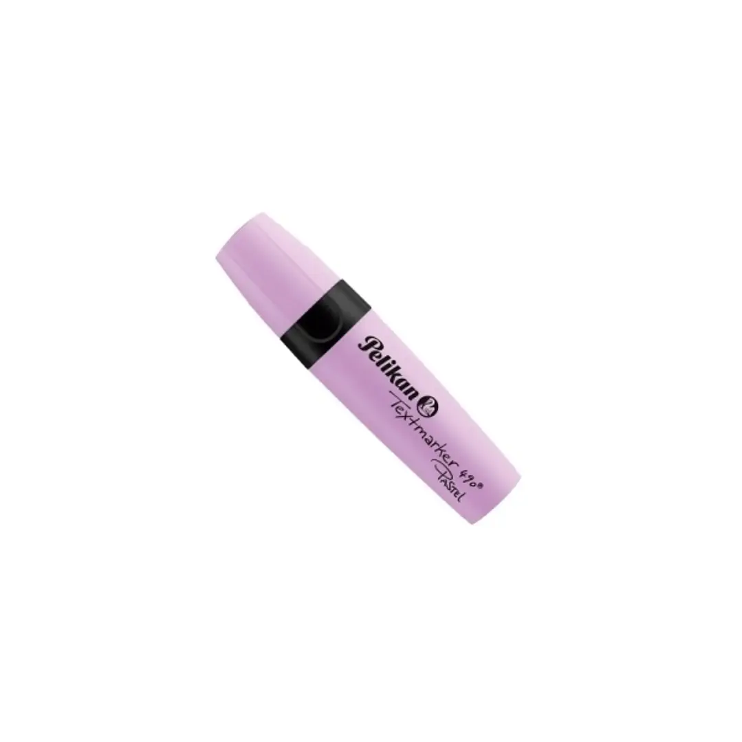 Pelikan Textmarker 490 Marcador Fluorescente - Ergonomico - Base de Agua - Punta Biselada con 3 Anchos de Trazo - Color Lavanda 1