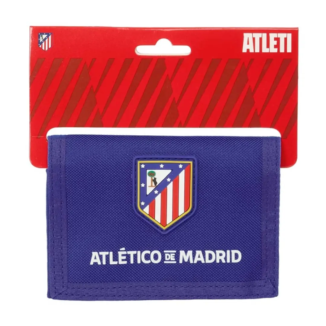 Safta Atletico de Madrid Billetera - Cabecera para Colgar - Cierre con Velcro - Compartimentos Internos - Bolsillo con Cremallera - 125x10x95mm - Colo 1