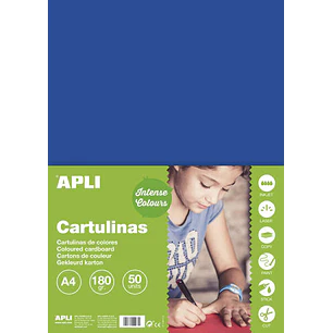 Apli Cartulina Azul Oscuro A4 170g 50 Hojas