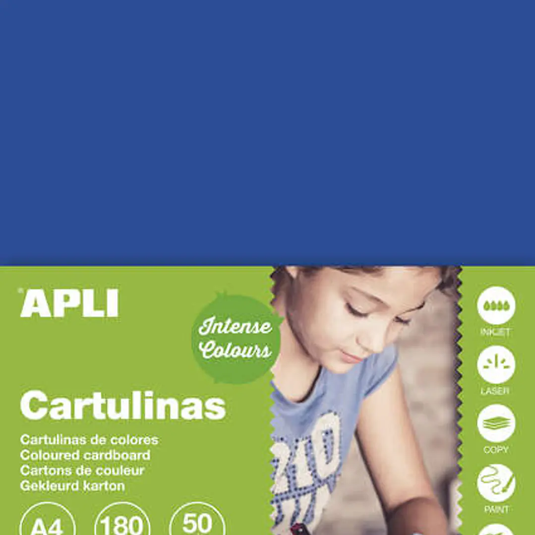 Apli Cartulina Azul Oscuro A4 170g 50 Hojas 1
