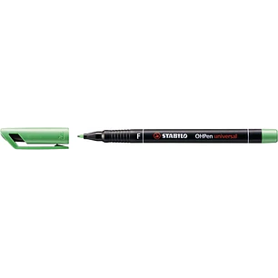 Stabilo OHPen Rotulador Permanente - Punta Fina - Trazo de 0.7mm - Agarre Antideslizante - Tapon Ventilado - Color Verde