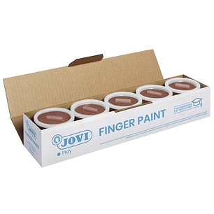 Jovi Bote de Pintura de Dedos - 125ml Pintura de Dedos - Ingredientes Naturales - Mezclables - Textura Gelatinosa - Lavable - Color Marrón