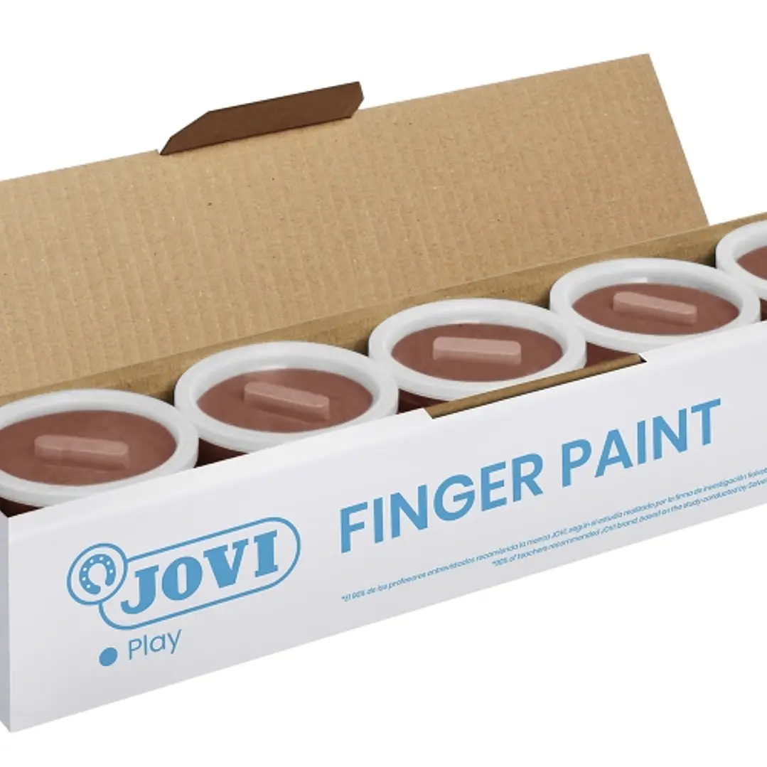 Jovi Bote de Pintura de Dedos - 125ml Pintura de Dedos - Ingredientes Naturales - Mezclables - Textura Gelatinosa - Lavable - Color Marrón 1