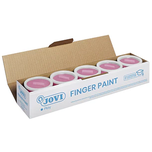 Jovi Bote de Pintura de Dedos - 125ml - Colores Mezclables - Textura Gelatinosa - Lavable - sin Gluten Ni Alergenos - No Toxico - Color Rosa