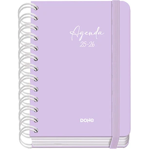 Dohe Serenity Agenda Escolar 25/26 Espiral Wireo A6 - Dia Pagina - Papel 80g/m2 - 4 Hojas de Pegatinas - Cubierta de Carton Plastificado - Cierre con