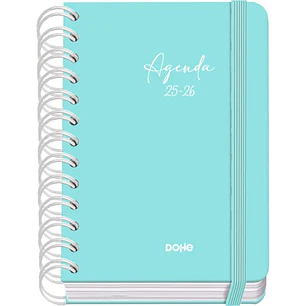 Dohe Serenity Agenda Escolar 25/26 Espiral Wireo A6 - Dia Pagina - Papel 80g/m2 - 4 Hojas de Pegatinas - Cubierta de Carton Plastificado - Cierre con