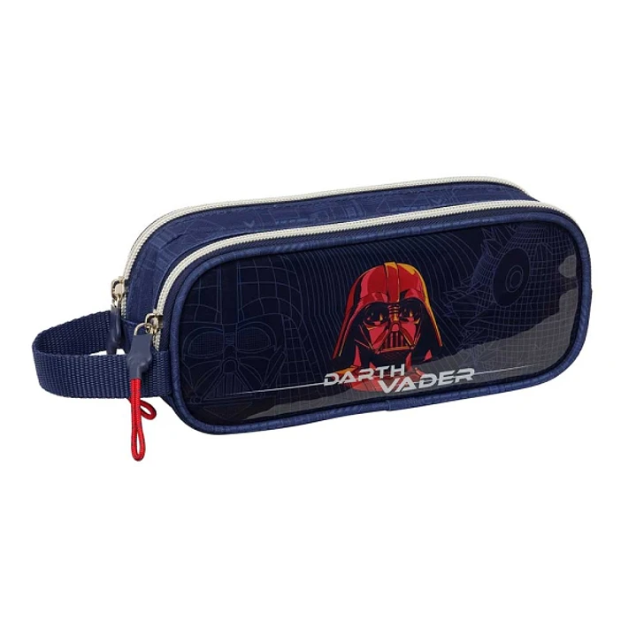 Safta Star Wars Portatodo - 2 Compartimentos con Cremallera - Asa Lateral - Capacidad 1L - 21x8x6cm - Color Azul Marino 1