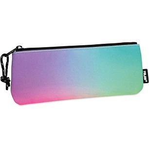 Milan Sunset Estuche Pequeño Plano Rectangular - Tejido Resistente a las Roturas y Rasgaduras - Medidas 23x9x1.3cm - Modelo Color Negro