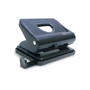 Rapesco 820 Taladro Perforador Metalico - Hasta 22 Hojas - Marcas de Formato - Facil Vaciado - Color Negro