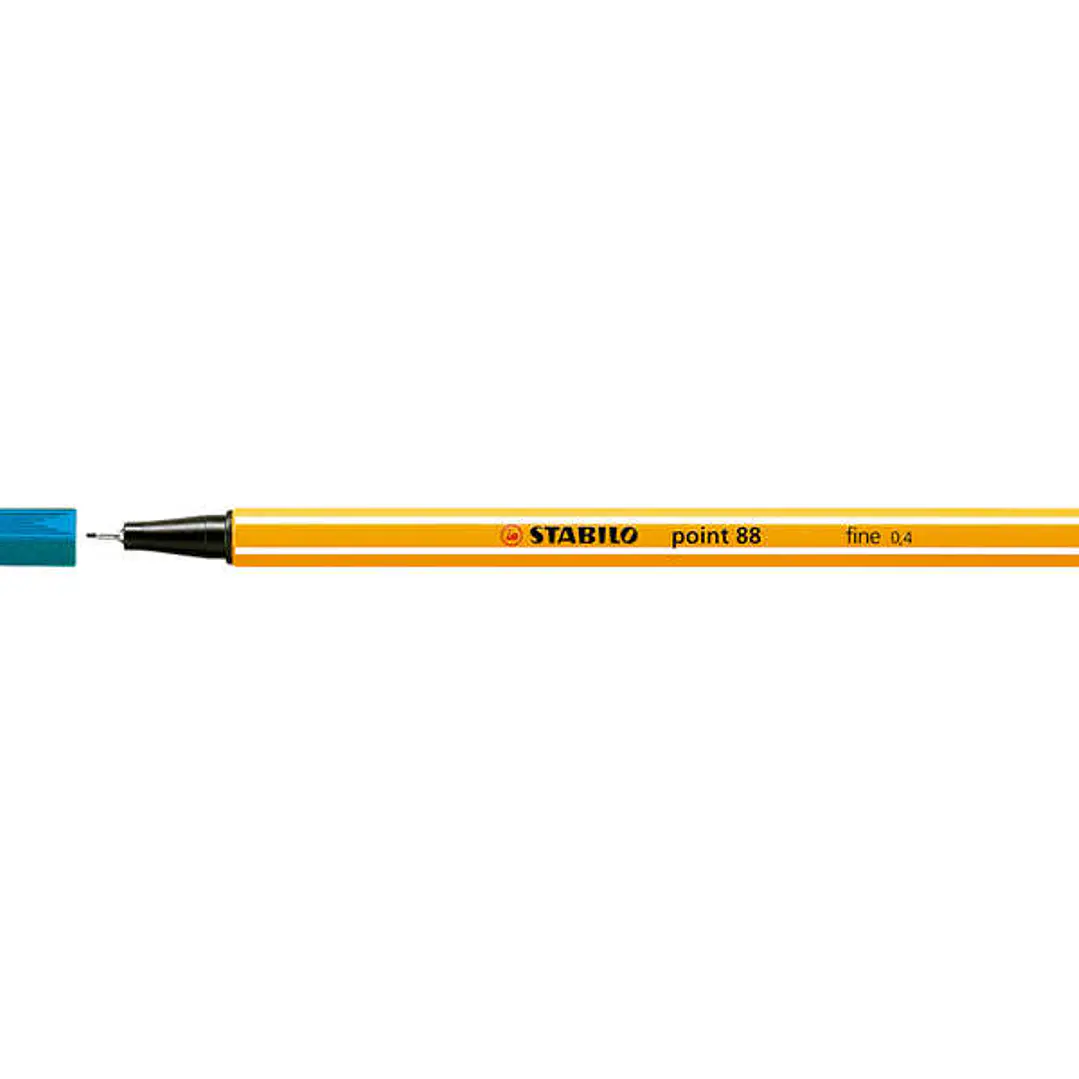 Stabilo Point 88 Rotulador de Punta Fina de Fibra - Trazo de 0.4 mm - Tinta con Base de Agua - Color Azul Turquesa 1