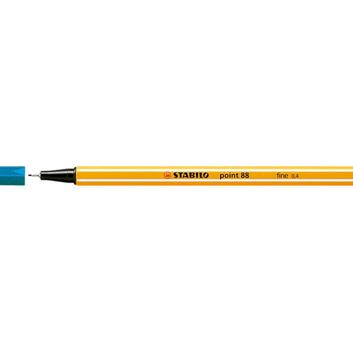 Stabilo Point 88 Rotulador de Punta Fina de Fibra - Trazo de 0.4 mm - Tinta con Base de Agua - Color Azul Turquesa 1