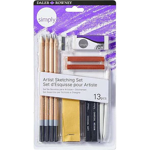 Daler Rowney Simply Pack de 13 Piezas para Dibujar y Esbozar - Idoneo para Artistas Principiantes