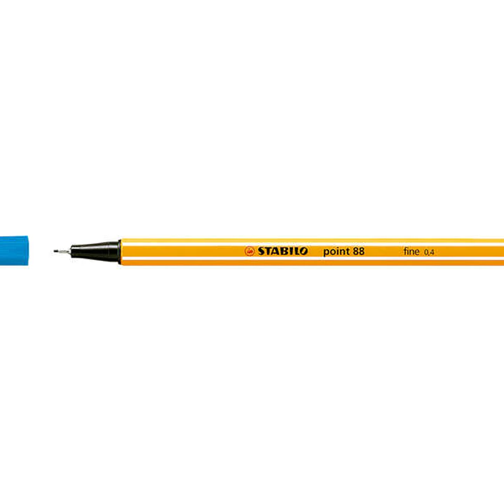 Stabilo Point 88 Rotulador de Punta Fina de Fibra - Trazo de 0.4 mm - Tinta con Base de Agua - Color Azul 1