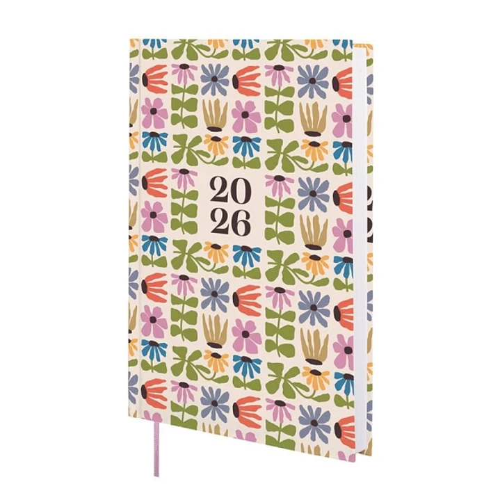 Finocam Dynamic Porto Design Agenda - Anual 2026 - Tapa Dura - Formato Y10 - 145x23x210mm - 1 Dia por Pagina - Tematica de Flores 1