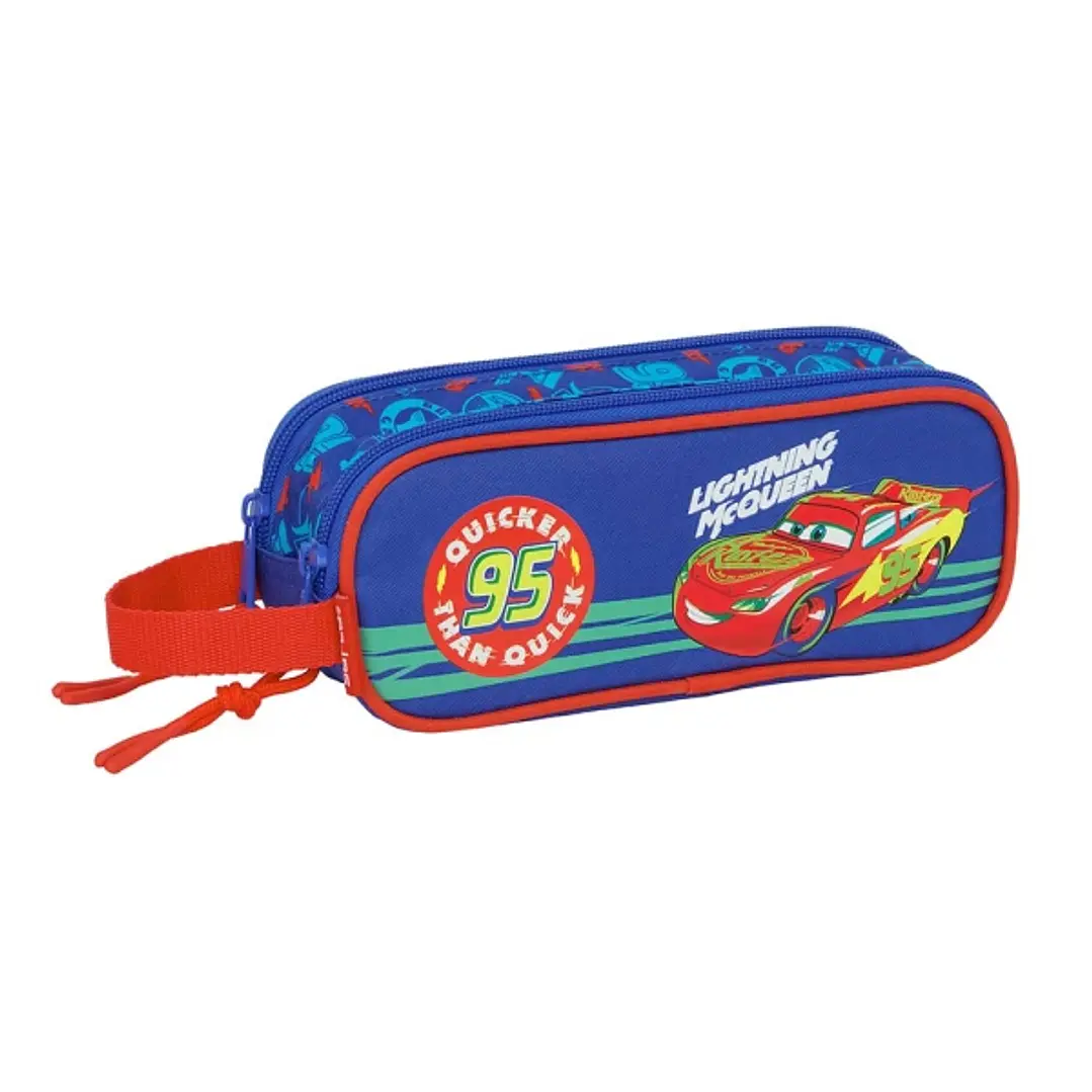 Safta Cars Portatodo - 2 Compartimentos con Cremalleras - Asa Lateral - 1L - 210x60x80mm - Color Azul 1