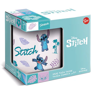 Safta Stitch Leaves Pattern Young Adult Taza Ceramica de 325ml - Multicolor