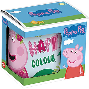 Safta Peppa Pig Having Fun Taza Ceramica de 325ml - Apta para Lavavajillas - Apta para Microondas - Multicolor