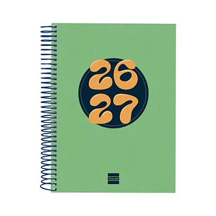 Finocam Cool Agenda Escolar 26/27 en Catalan - 1 Dia por Pagina - Formato 4º - 155x212mm - Tapas de Carton Forrado - Papel de 80g/m2 - Espiral Metalic