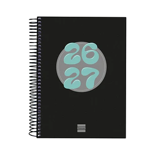 Finocam Cool Agenda Escolar 26/27 en Catalan - 1 Dia por Pagina - Formato 4º - 155x212mm - Tapas de Carton Forrado - Papel de 80g/m2 - Espiral Metalic