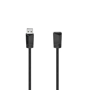 Hama Essential Cable Alargador USB-A Macho/Hembra - Longitud 3m- Velocidad hasta 480Mbps - Blindaje Doble - Color Negro