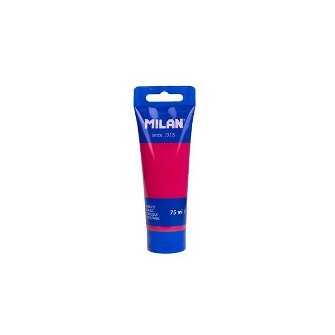 Milan Tubo de Pintura Acrilica 75ml - Pigmentos de Alta Calidad - Mezclable - Color Rosa Hibisco 1