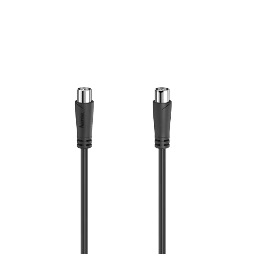 Hama Essential Cable Coaxial de Antena Macho/Hembra - Longitud 3m- Doble Blindaje - Apantallamiento 90dB - Impedancia 75Ohm - Color Negro 1