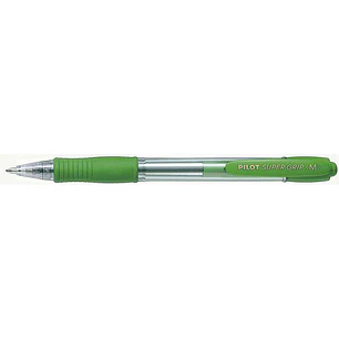 Pilot Boligrafo de Bola Retractil SuperGrip - Punta Redonda 1.0mm - Trazo 0.27mm - Tinta de Aceite - Grip Ergonomico - Color Verde Claro