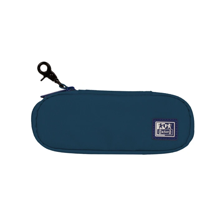 Oxford Kangoo B-Hook Estuche Cofre con Gancho - Bolsillo Interior con Malla - Goma Elastica para Cuadernos - Semirrigido - 21x8x4.8cm - Color Azul Mar 1