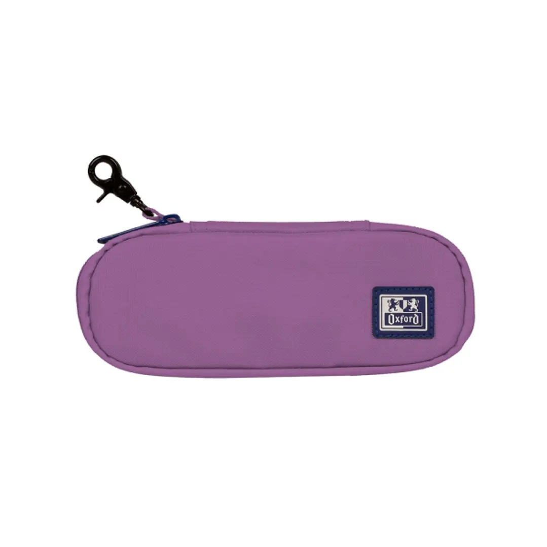 Oxford Kangoo B-Hook Estuche Cofre con Gancho - Bolsillo Interior con Malla - Goma Elastica para Cuadernos - Semirrigido - 21x8x4.8cm - Color Lila 1