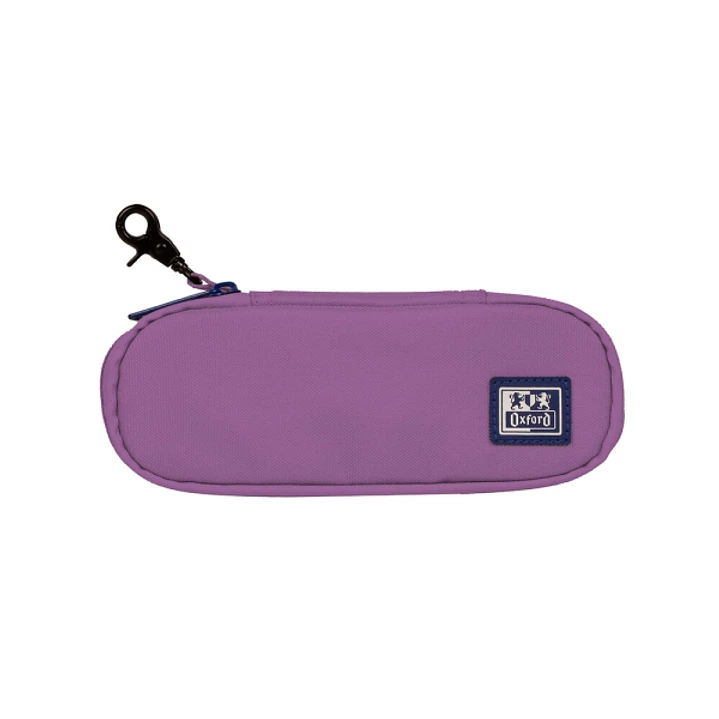 Oxford Kangoo B-Hook Estuche Cofre con Gancho - Bolsillo Interior con Malla - Goma Elastica para Cuadernos - Semirrigido - 21x8x4.8cm - Color Lila 1