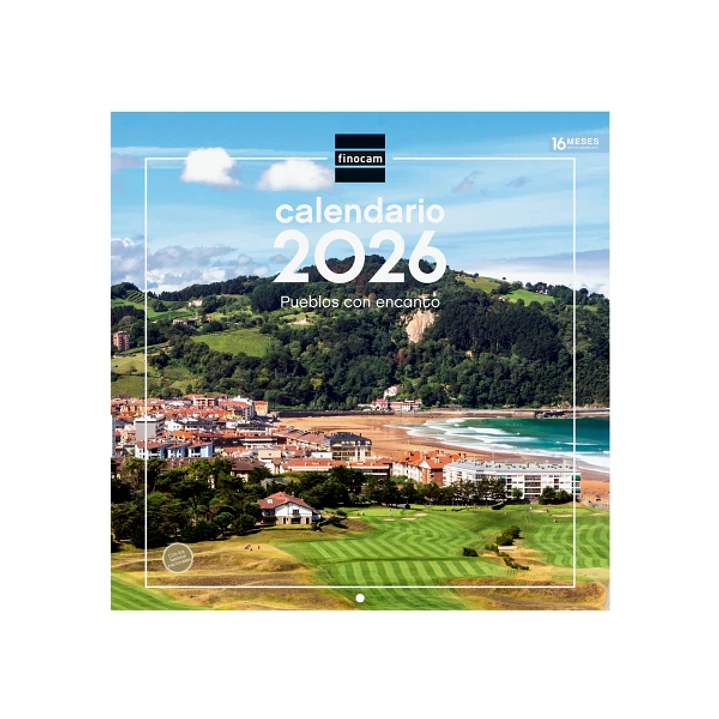 Finocam Calendario de Pared - Anual 2026 - Imagenes Variadas - 300x300mm - Espacio para Escribir - Tematica de Ciudades y Pueblos 1