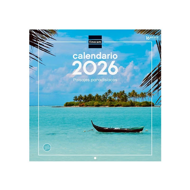 Finocam Calendario de Pared - Anual 2026 - Imagenes Variadas - 300x300mm - Espacio para Escribir - Tematica de Paisajes 1